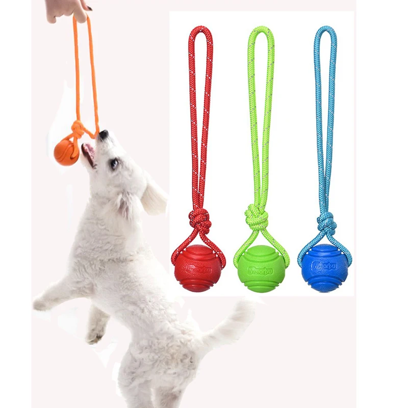 Indestructible Dog Chew Toy - Dog Training Ball on Rope Cotton