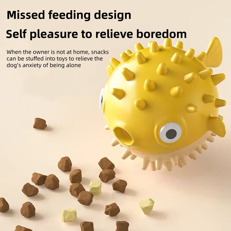 Interactive Bouncing Fish Trea - Rubber Treat Dispensing Dog Toy recension och pris