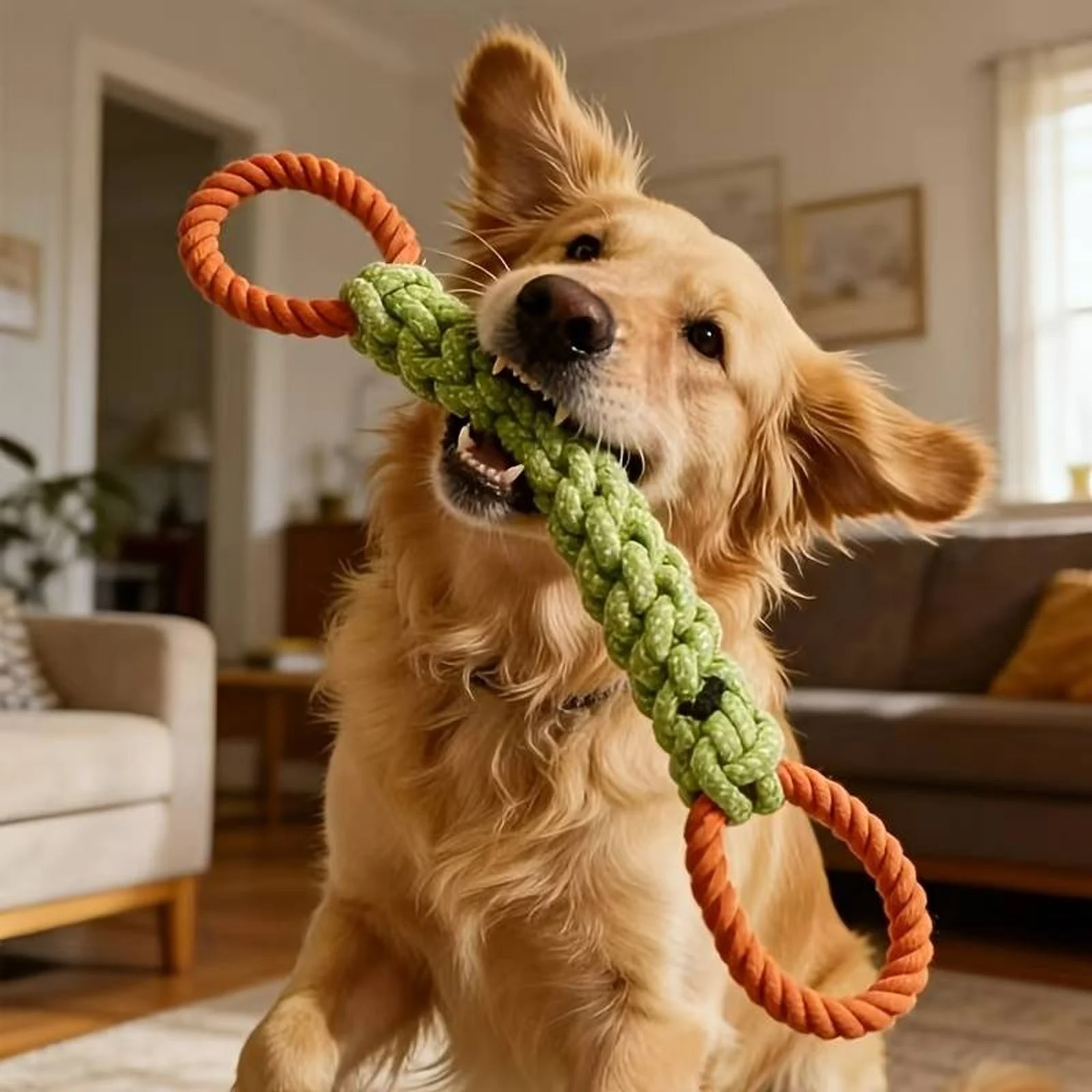 Durable Dog Rope Knot Toy, Dog - Indestructible Dog Chew Toy recension och pris