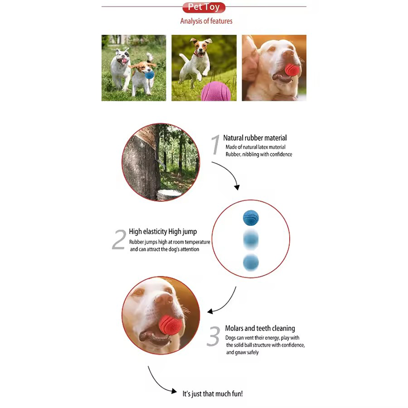 Solid Rubber Dog Bouncy Ball I - Indestructible Dog Chew Toy recension och pris